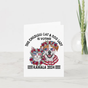 Carte Enfant Chat Et Chien Lady Vote Kamala Harris