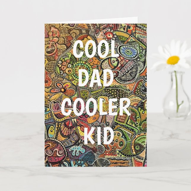 Carte Enfant cool papa encore plus cool citation drôle f (Petite plante)