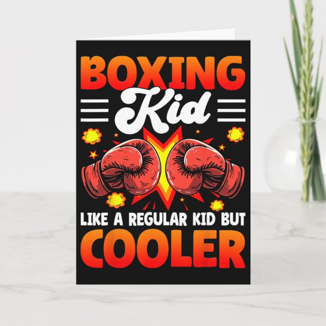 Carte Enfant de boxe comme un enfant régulier mais plus  (Devant)
