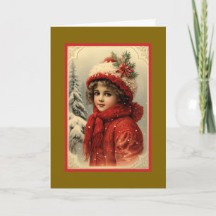 Carte Enfant de Noël victorien
