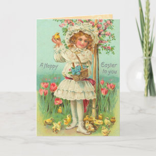 Carte enfant de Pâques vintage
