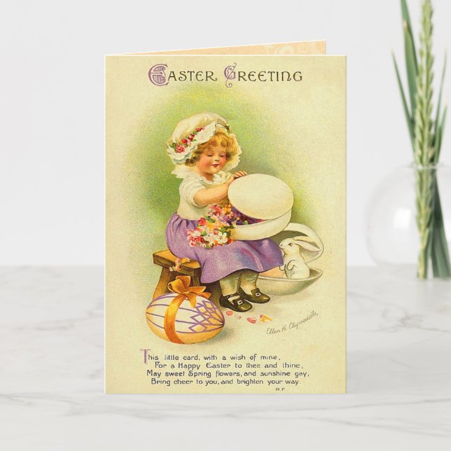Carte enfant de Pâques vintage (Devant)