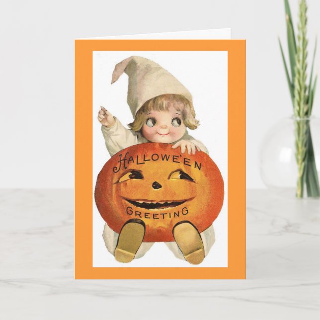 Carte Enfant d'Halloween vintage (Devant)