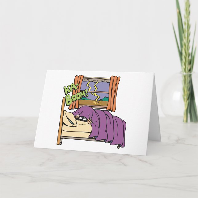 Carte Enfant effrayé se cachant sous une couverture (Créateur téléchargé)