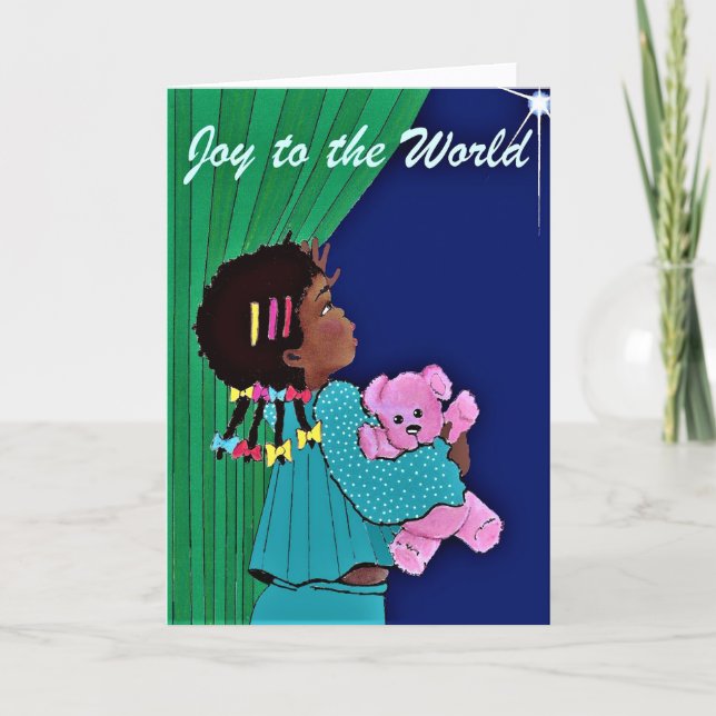 Carte Enfant et étoile de Noël  (Devant)