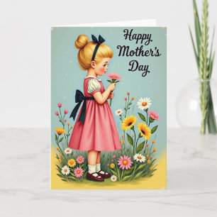 Carte Enfant Fleur pour la Fête des Mères