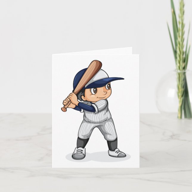Carte Enfant Jouant Au Baseball (Devant)