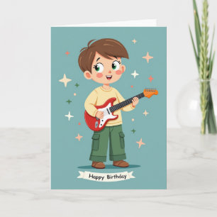 Carte Enfant Joyeux à la Guitare