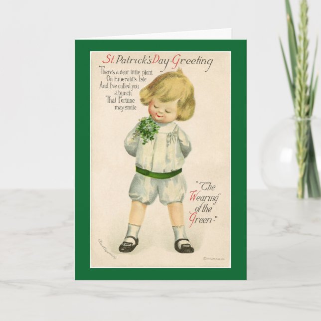 Carte Enfant vintage du jour de St Patrick (Devant)