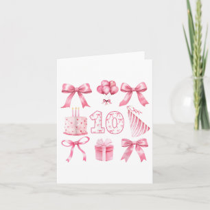 Carte Enfants 10e Coquette fête d'anniversaire Dix ans G