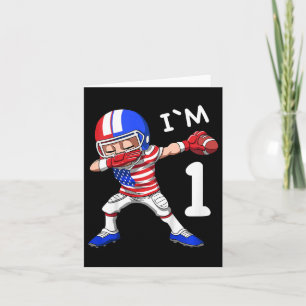 Carte Enfants 1 Anniversaire Football Américain Dabbing 