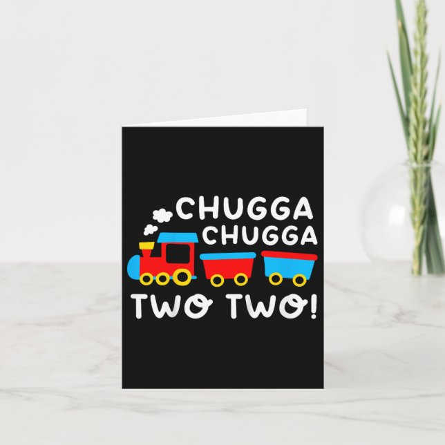 Carte Enfants 2e anniversaire Boy Train Chugga Chugga De (Devant)