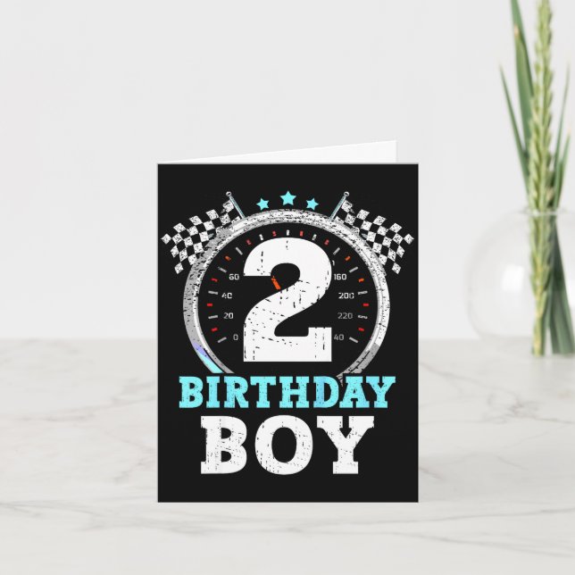 Carte Enfants 2e anniversaire garçon 2 seconde voiture d (Devant)