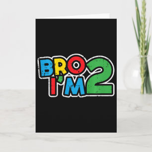 Carte Enfants 2e anniversaire joueur frère je suis 2 rét