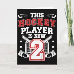 Carte Enfants 2ème anniversaire de hockey sur glace Deux