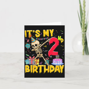 Carte Enfants 2ème anniversaire Halloween squelette