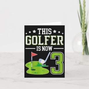 Carte Enfants 3e anniversaire de la fête Golf Garçon 3 a