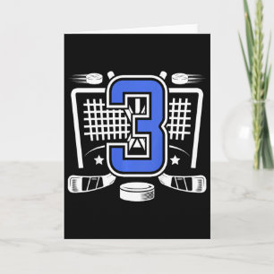 Carte Enfants 3ème Anniversaire de Hockey sur Glace 3 An