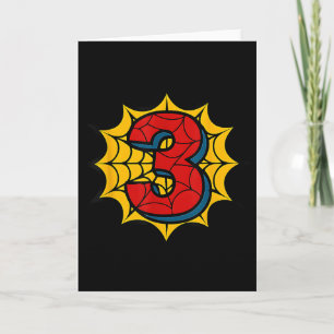 Carte Enfants 3ème Anniversaire Thème de Spider Party 3 