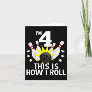 Carte Enfants 4 ans Bowling Anniversaire chemise de fête