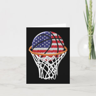 Carte Enfants 4 juillet basket-ball USA Drapeau Enfants