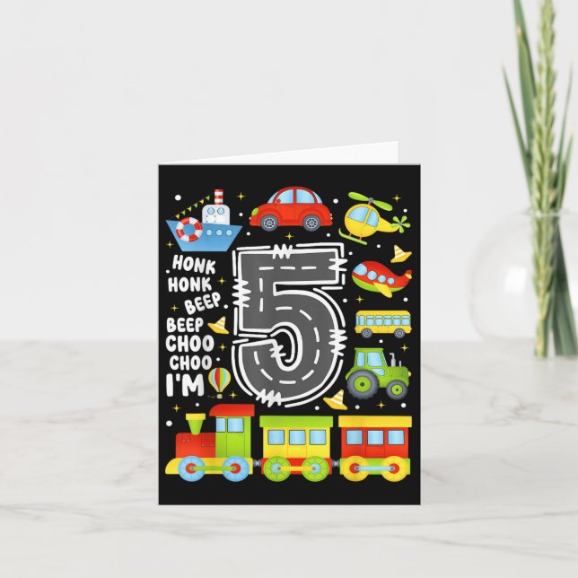 Carte Enfants 5 ans Garçons Filles Enfants 5e anniversai (Devant)