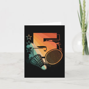 Carte Enfants 5Anniversaire Joueur Badminton Badminton J
