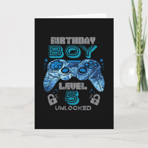 Carte Enfants 5ème Anniversaire Joueur Niveau 5 Débloqué