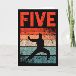 Carte Enfants 5ème anniversaire Karaté Fighter 5 ans Fil