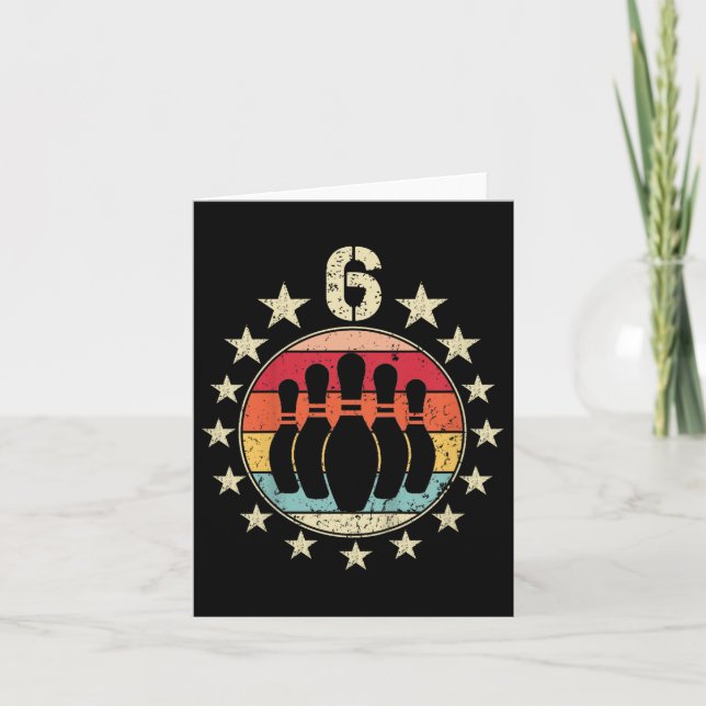 Carte Enfants 6e anniversaire Bowling 6 ans Bowling nais (Devant)