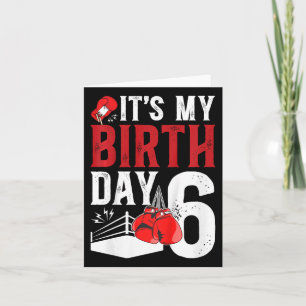 Carte Enfants 6e anniversaire Boy Boy 6 ans Boxer Annive