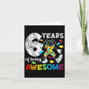 Carte Enfants 6e Autisme fête d'anniversaire 6 ans Autis