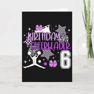 Carte Enfants 6ème anniversaire de pom-pom girls Fête d'