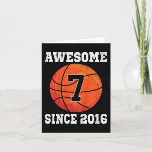 Carte Enfants 7e anniversaire Basketball Lover 7 ans Vin
