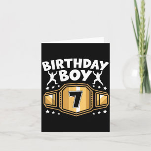 Carte Enfants 7e anniversaire Garçon Lutte 7 ans