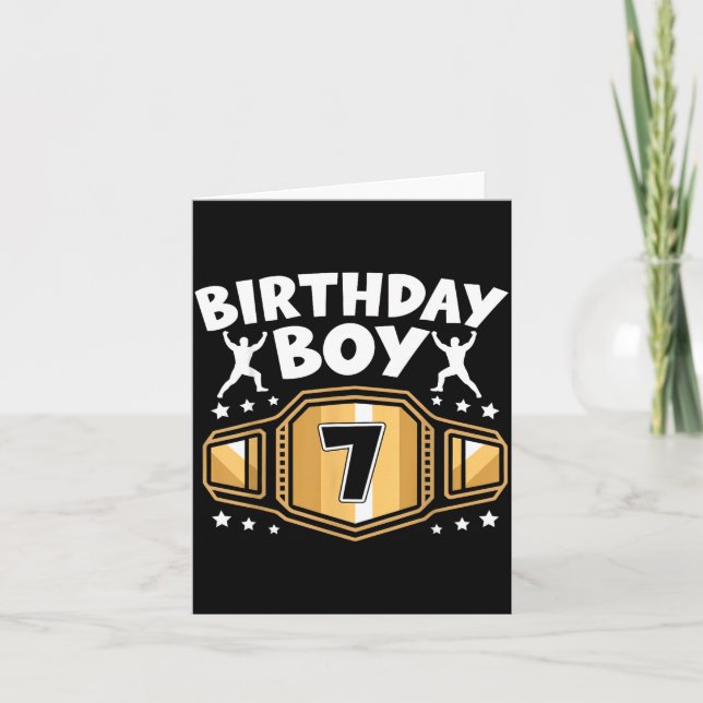 Carte Enfants 7e anniversaire Garçon Lutte 7 ans (Devant)