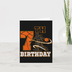 Carte Enfants 7ème anniversaire basketball enfants garço