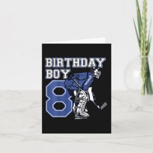 Carte Enfants 8 ans Hockey sur glace Goalie Thème Annive
