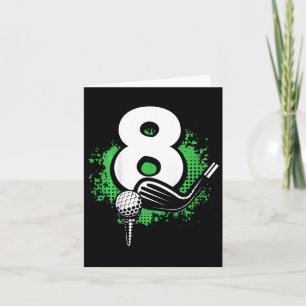 Carte Enfants 8e anniversaire Boy Golf Player Golf 8 ans