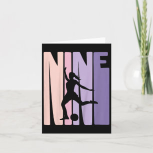 Carte Enfants 9 ans Football Girls Cadeau 9e anniversair