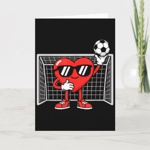 Carte Enfants à coeur cool jouant au football pour la Sa