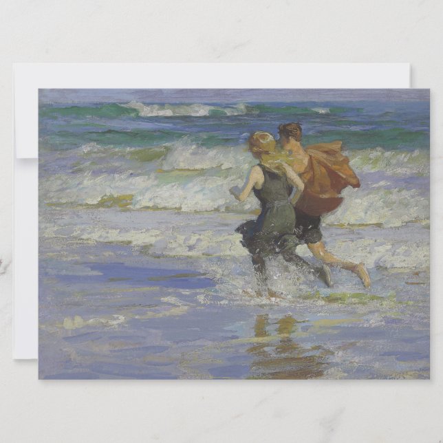 Carte Enfants à la plage (par Edward Henry Potthast) (Devant)