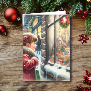 Carte Enfants à la recherche d'une fenêtre de Noël