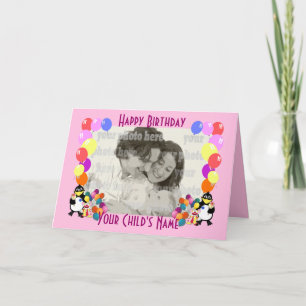 Carte Enfants amusants dessin animé animaux & ballons