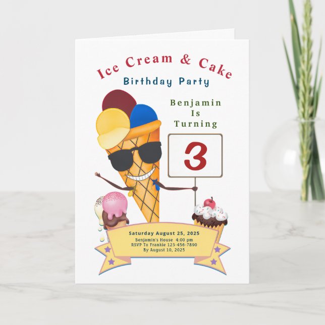 Carte Enfants Anniversaire Fun Cute (Devant)