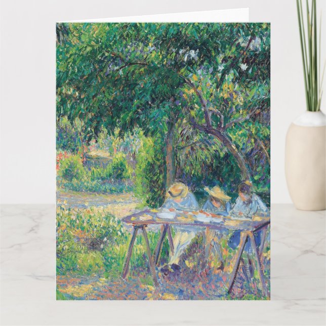 Carte Enfants attablés dans le jardin Camille Pissarro (Devant)
