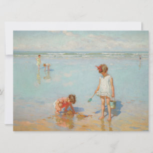 Carte Enfants au bord de la mer (Scène de plage estivale