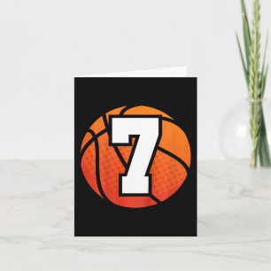 Carte Enfants Basketball Anniversaire 7 Nombre Sept Anni