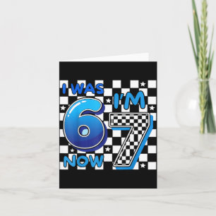 Carte Enfants Bleu à Carreaux J'avais 6 ans Maintenant J