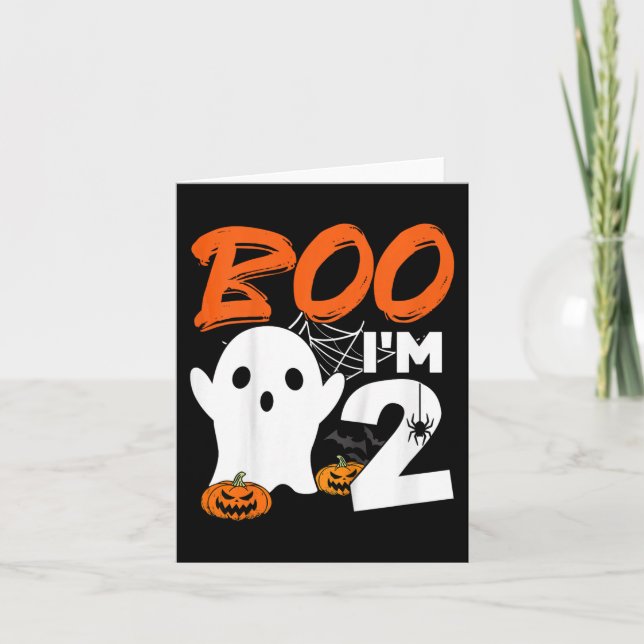 Carte Enfants Boo Im 2 Halloween Costume Anniversaire Dé (Devant)